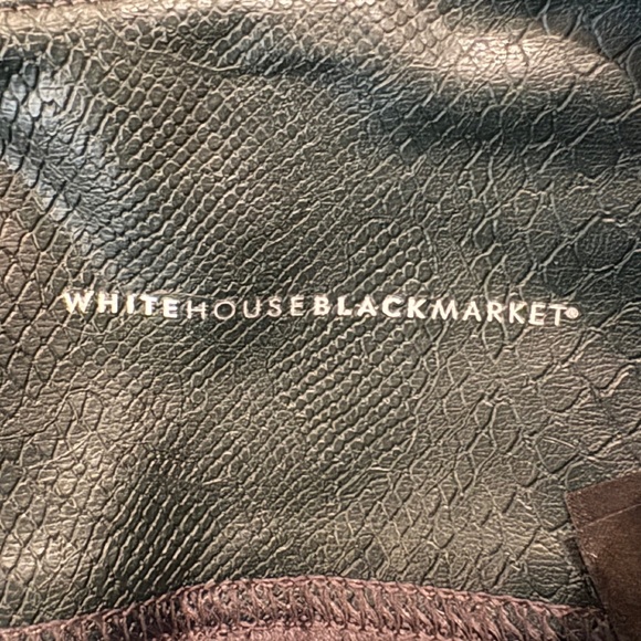 White House Black Market Runway Dark Green Faux Reptile Print Pull On Leggings - Picture 6 of 10